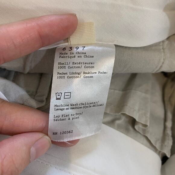 6397 Pants Women 0 Stone Cotton Wide Leg Pleated Front Zip Fly High Rise Trouser - Picture 11 of 13